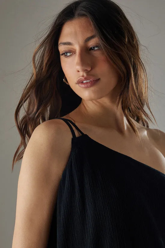 Cheesecloth Double Strap One Shoulder Maxi Sundress